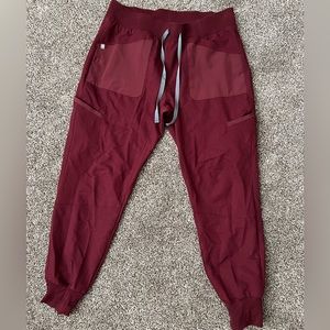 Maroon Figs Jogger Scrub Pants